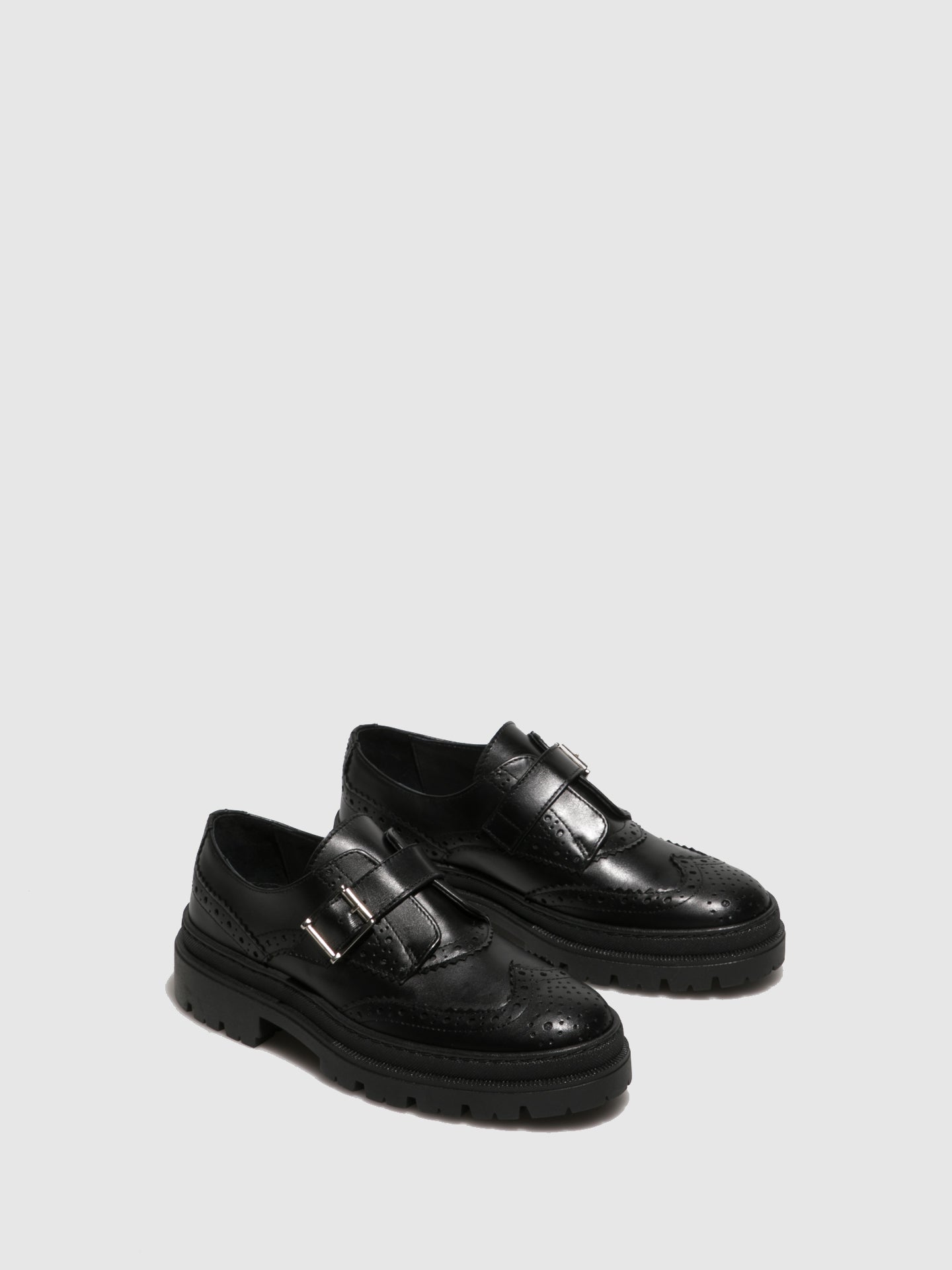 Fungi Sapatos com Fivela em Preto